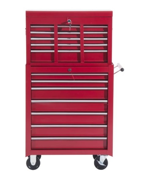 Wózek Narzędziowy 16 Szuflad 61,5 x 33 x 113 cm - Czerwony PAKO