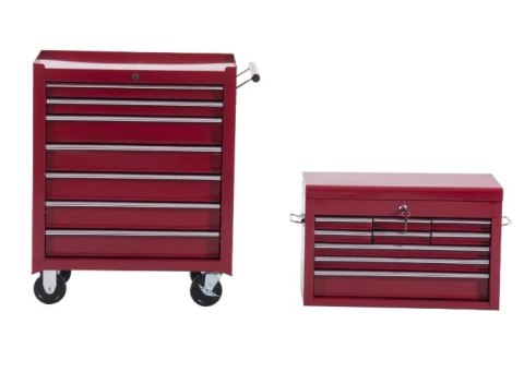 Wózek Narzędziowy 16 Szuflad 61,5 x 33 x 113 cm - Czerwony PAKO