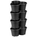 Doniczka ogrodowa plastikowa czarna kaskadowa piętrowa 4 szt. VILDE 339510