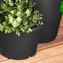 Doniczka ogrodowa plastikowa czarna kaskadowa piętrowa 4 szt. VILDE 339510