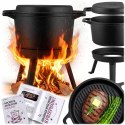 Kociołek żeliwny demontowany 8l garnek + patelnia grill BD-480 348000