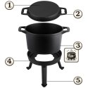 Kociołek żeliwny demontowany 8l garnek + patelnia grill BD-480 348000