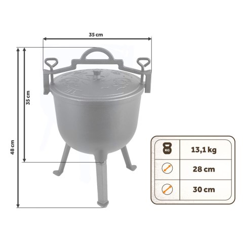 Kociołek żeliwny emaliowany garnek 11l na ognisko grill BD-481 348110