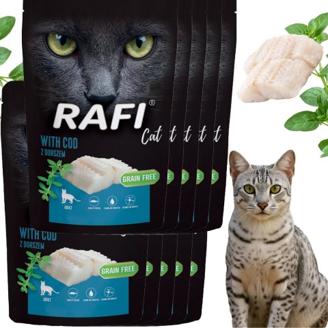 RAFI Karma Mokra Pasztet Dla Kota z Dorszem 100g x 10 szt. RAFI