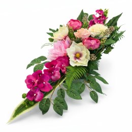 Stroik na cmentarz sztuczne kwiaty wiązanka miska na grób