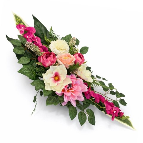 Stroik na cmentarz sztuczne kwiaty wiązanka miska na grób