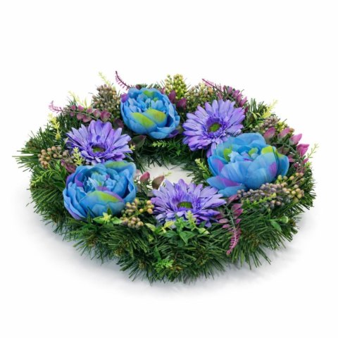 Wianek okrągły stroik na cmentarz wiązanka pod znicz na grób