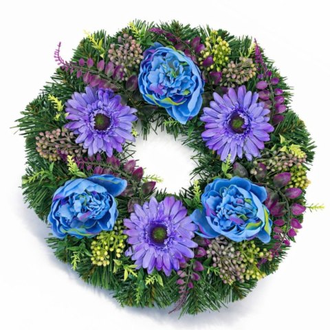 Wianek okrągły stroik na cmentarz wiązanka pod znicz na grób