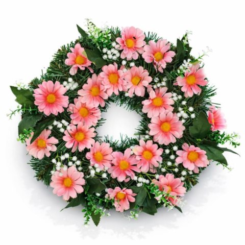 Wianek okrągły stroik wiązanka na cmentarz dekoracja pod znicz