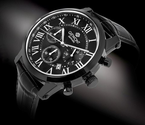 Zegarek Męski Giewont Chronograph Sapphire Czarny GW6260-A3