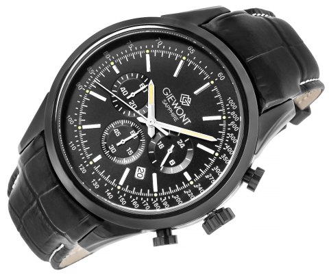 Zegarek Męski Giewont Chronograph Sapphire Czarny GW7650-A4