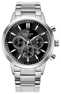 Zegarek Męski Giewont Chronograph Sapphire Srebrno Czarny GW8510-B1