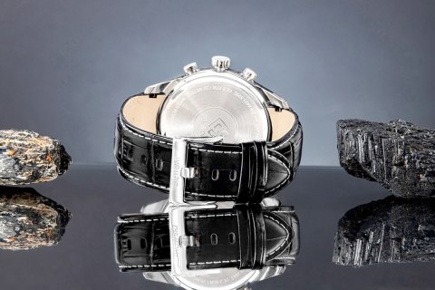 Zegarek Męski Giewont Chronograph Sapphire Srebrno Niebieski GW7650-A3