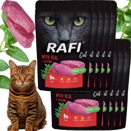 RAFI Karma Mokra Pasztet Dla Kota z Cielęciną 100g x 10 szt. RAFI