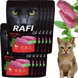 RAFI Karma Mokra Pasztet Dla Kota z Cielęciną 100g x 10 szt. RAFI