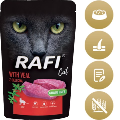 RAFI Karma Mokra Pasztet Dla Kota z Cielęciną 100g x 10 szt. RAFI