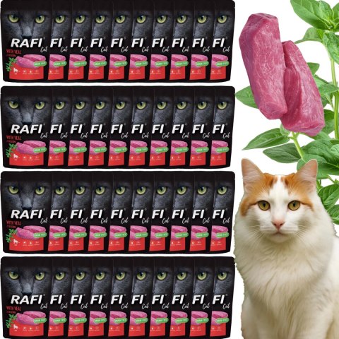 RAFI Karma Mokra Pasztet Dla Kota z Cielęciną 100g x 40 szt. RAFI