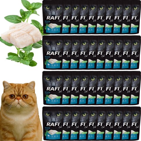 RAFI Karma Mokra Pasztet Dla Kota z Dorszem 100g x 40 szt. RAFI