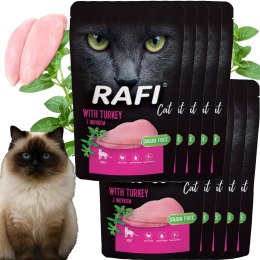 RAFI Karma Mokra Pasztet Dla Kota z Indykiem 100g x 10 szt. RAFI