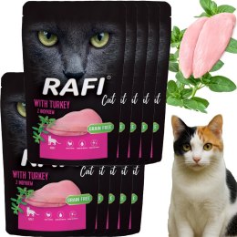 RAFI Karma Mokra Pasztet Dla Kota z Indykiem 100g x 10 szt. RAFI