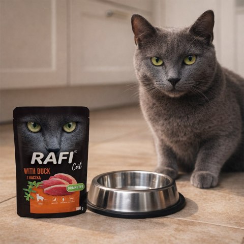 RAFI Karma Mokra Pasztet Dla Kota z Kaczką 100g x 10 szt. RAFI
