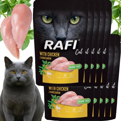 RAFI Karma Mokra Pasztet Dla Kota z Kurczakiem 100g x 10 szt. RAFI