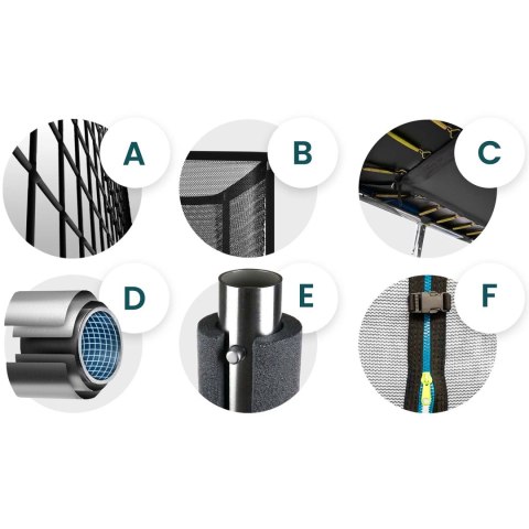 Trampolina ogrodowa prostokątna 10x7ft/305x213cm z siatką zewnętrzną i drabinką Neo-Sport