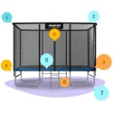 Trampolina ogrodowa prostokątna 12x8ft/366x244cm z siatką zewnętrzną i drabinką Neo-Sport
