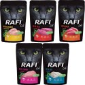 Zestaw RAFI Karma Mokra Pasztet Dla Kotów MIX Smaków 100g x 50 szt. RAFI
