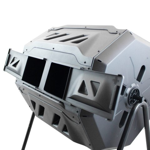 Bębnowy Kompostownik do Ogrodu Dwu komorowy 160l Obrotowy Bituxx