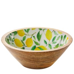 Miska z drewna mango, śred. 20 x 8 cm, cytryny