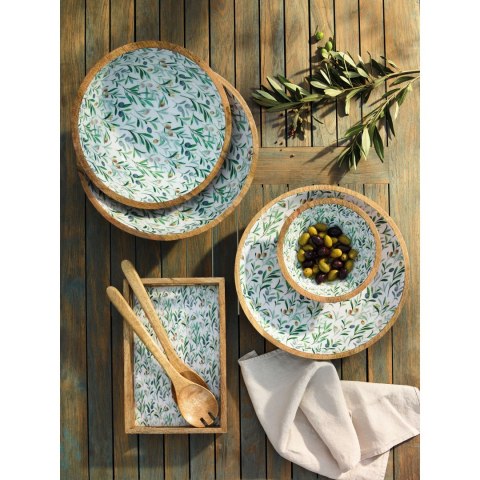 Miska z drewna mango, śred. 20 x 8 cm, oliwki