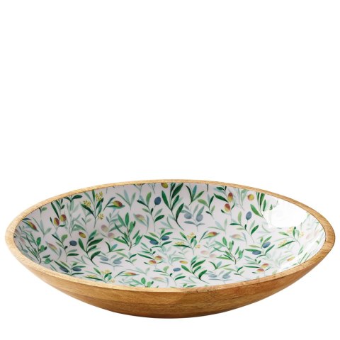 Półmisek z drewna mango, śred. 35 x 6 cm, oliwki