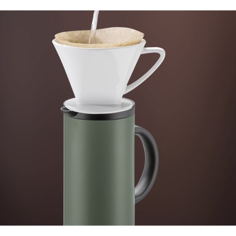 Dzbanek termiczny, 1,0 l, śred. 11 x 30 cm, stal nierdzewna/szklany wkład, oliwkowy