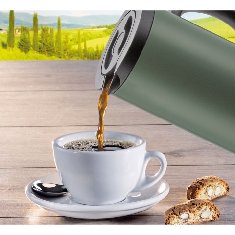 Dzbanek termiczny, 1,0 l, śred. 11 x 30 cm, stal nierdzewna/szklany wkład, oliwkowy