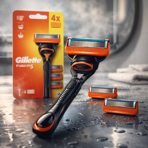 Gillette Fusion5 Maszynka Do Golenia Dla Mężczyzn Plus 4 Ostrza Wymienne Gillette