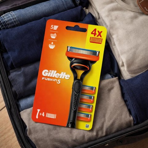 Gillette Fusion5 Maszynka Do Golenia Dla Mężczyzn Plus 4 Ostrza Wymienne Gillette