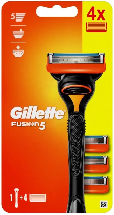 Gillette Fusion5 Maszynka Do Golenia Dla Mężczyzn Plus 4 Ostrza Wymienne Gillette