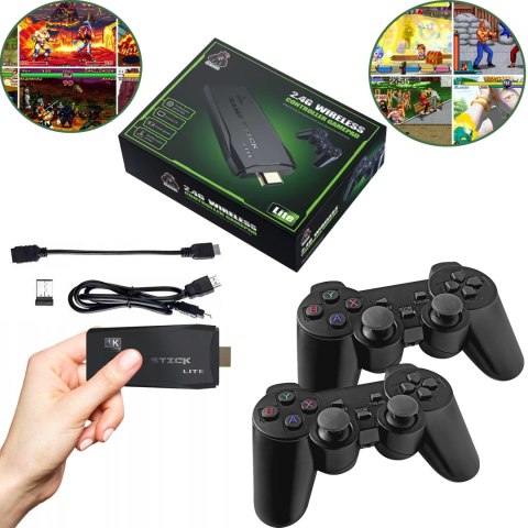 Konsola Do Gier Retro TV Hal Star 2 Pady Bezprzewodowe HDMI 64GB 20000 Gier PAKO