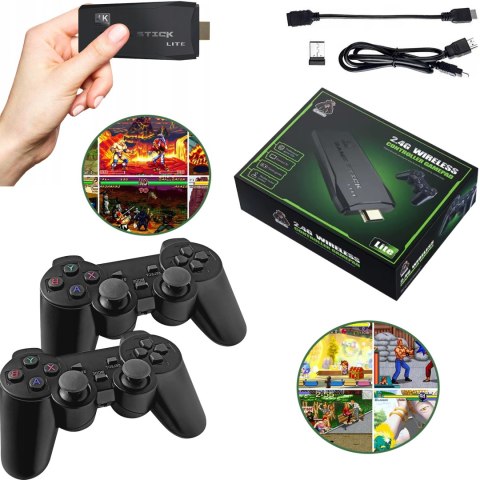 Konsola Do Gier Retro TV Hal Star 2 Pady Bezprzewodowe HDMI 64GB 20000 Gier PAKO