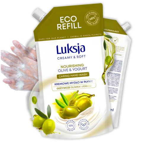LUKSJA Kremowe Mydło W Płynie Oliwka i Jogurt 900 ml LUKSJA