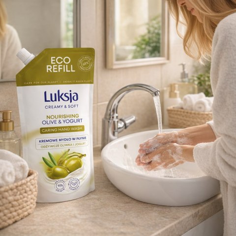 LUKSJA Kremowe Mydło W Płynie Oliwka i Jogurt 900 ml LUKSJA
