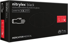 RĘKAWICE NITRYLOWE 100 SZTUK / CZARNE / NITRYLEx BLACK (L 8-9)