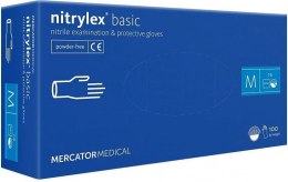 RĘKAWICE NITRYLOWE 100 SZTUK / NIEBIESKIE / NITRYLEx BASIC DARK BLUE (M 7-8)