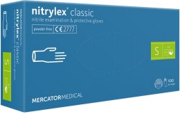 RĘKAWICE NITRYLOWE 100 SZTUK / NIEBIESKIE / NITRYLEx CLASSIC BLUE (S 6-7)