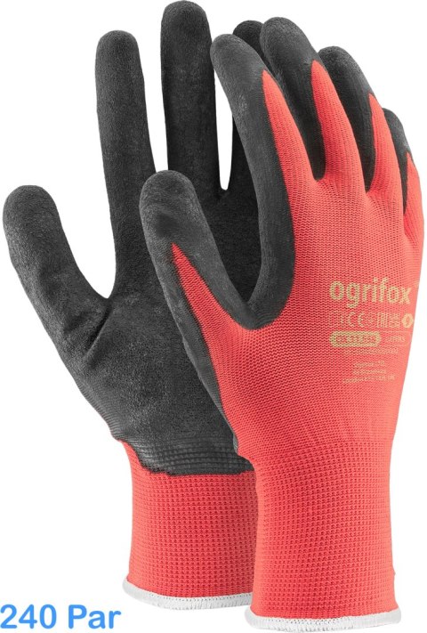RĘKAWICE ROBOCZE / CZERWONO-CZARNE / OX-LATEKS_CB - 240 PAR (10 - XL)