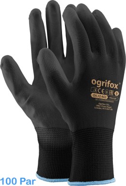 RĘKAWICE ROBOCZE / CZARNE / OX-POLIUR_BB - 100 PAR (10 - XL)