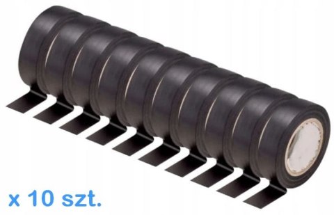 TAŚMA IZOLACYJNA PVC 10x10M CZARNA - 10 SZTUK TAŚMA IZOLACYJNA PVC 10x10M CZARNA - 10 SZTUK